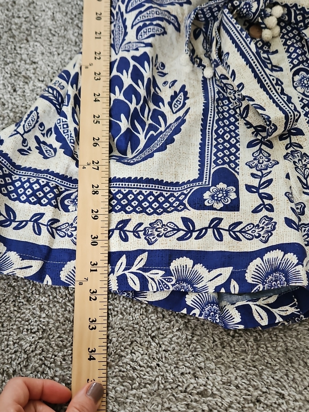 Nwt Farm Rio Blue and White Floral Tie-Waist Romper L - Picture 5 of 12